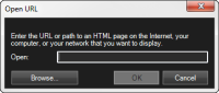 Introducir URL al añadir página web a visas en XProtect Smart Client.