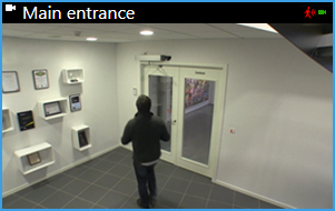 La barra de título de la cámara en XProtect Smart Client.