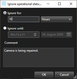 Ignorar alarmas en planos en XProtect Smart Client.