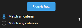 Coincidir con cualquiera o todos los criterios de búsqueda XProtect Smart Client.