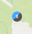 Un grupo que parece medio azul y medio negro, indicando que sólo algunos dispositivos en él están seleccionados.