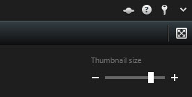 Ajustar el tamaño de las miniaturas en los resultados de la búsqueda XProtect Smart Client.