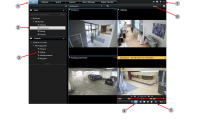 Översikt över fliken Live i XProtect Smart Client.