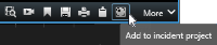 Hur ikonen Lägg till i incidentprojekt i XProtect Smart Client ser ut.