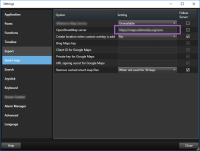 Ange alternativ bildrutsserver för smartkartan.