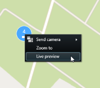 Meny för ett kluster efter en användare högerklickat på det.