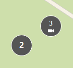 Två kluster, där ett innehåller en kameraikon.
