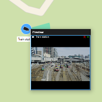Live-videoflöde från en kamera efter den dubbelklickats.