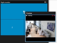 Förhandsvisning av livevideo i Smart Wall-bildskärmen.