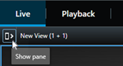 How to open the side pane in XProtect Smart Client.