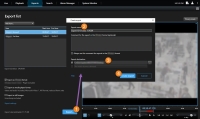 The Create export window. Choose a name and export destinaton, and optionally, add comments to the XProtect format of the export.